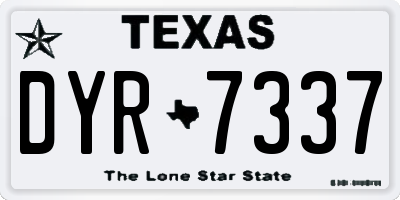 TX license plate DYR7337