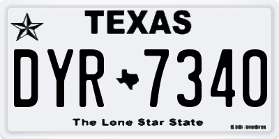TX license plate DYR7340