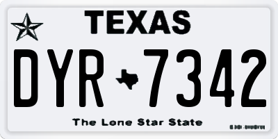 TX license plate DYR7342