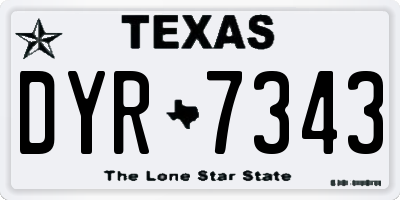 TX license plate DYR7343