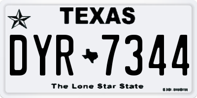 TX license plate DYR7344