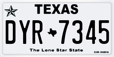 TX license plate DYR7345