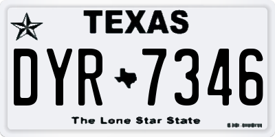 TX license plate DYR7346