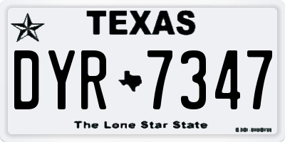 TX license plate DYR7347