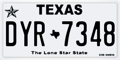 TX license plate DYR7348