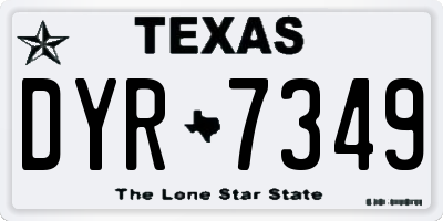 TX license plate DYR7349