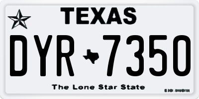 TX license plate DYR7350