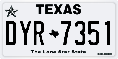 TX license plate DYR7351