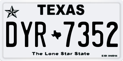 TX license plate DYR7352