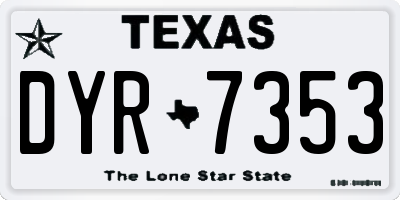 TX license plate DYR7353