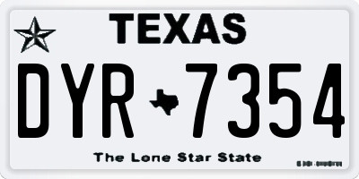 TX license plate DYR7354