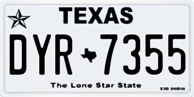 TX license plate DYR7355