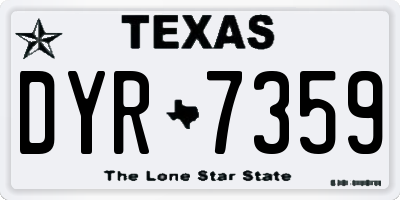 TX license plate DYR7359