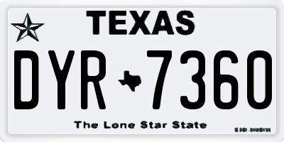 TX license plate DYR7360