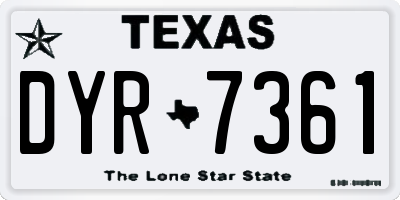 TX license plate DYR7361
