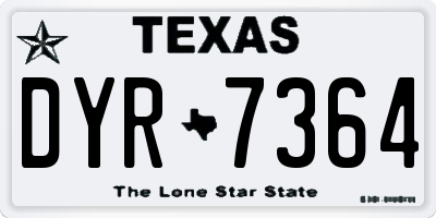 TX license plate DYR7364