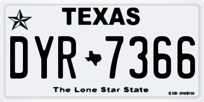 TX license plate DYR7366