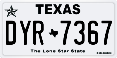 TX license plate DYR7367