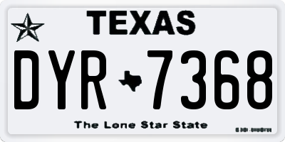 TX license plate DYR7368