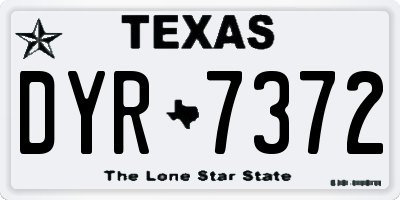 TX license plate DYR7372