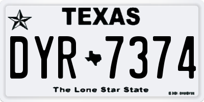 TX license plate DYR7374
