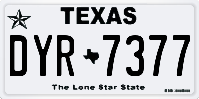 TX license plate DYR7377