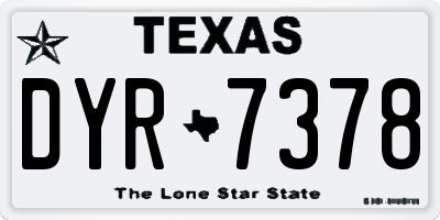 TX license plate DYR7378