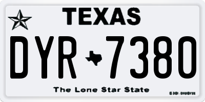 TX license plate DYR7380