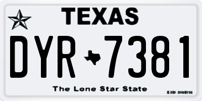 TX license plate DYR7381