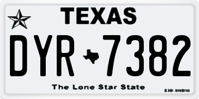 TX license plate DYR7382