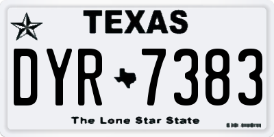 TX license plate DYR7383