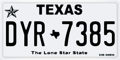 TX license plate DYR7385