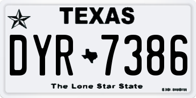 TX license plate DYR7386
