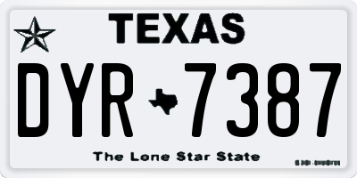 TX license plate DYR7387
