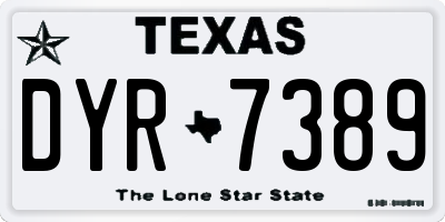 TX license plate DYR7389