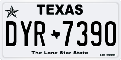 TX license plate DYR7390