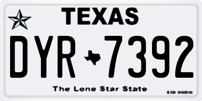 TX license plate DYR7392