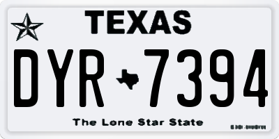 TX license plate DYR7394