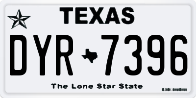 TX license plate DYR7396