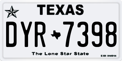 TX license plate DYR7398