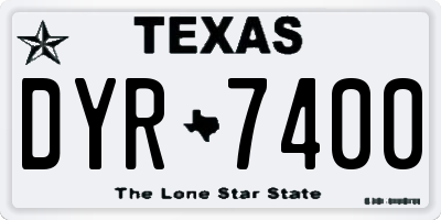 TX license plate DYR7400