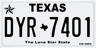 TX license plate DYR7401