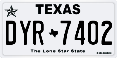 TX license plate DYR7402