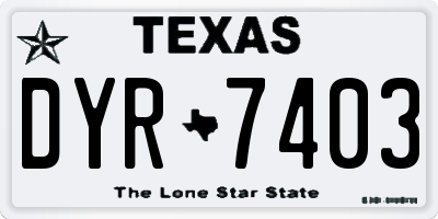 TX license plate DYR7403