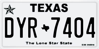 TX license plate DYR7404