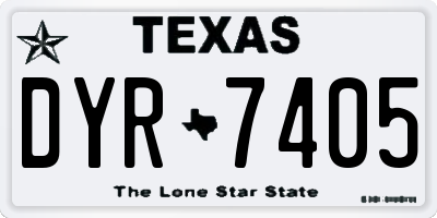 TX license plate DYR7405