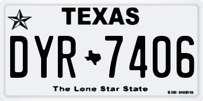 TX license plate DYR7406