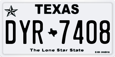 TX license plate DYR7408
