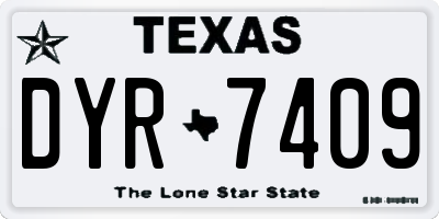 TX license plate DYR7409