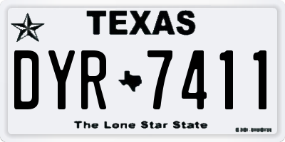 TX license plate DYR7411